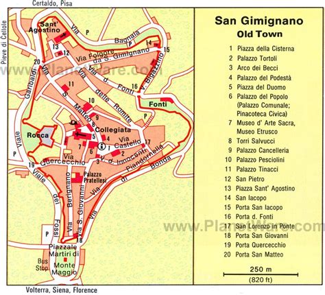 san gimignano printable map.